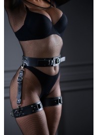 Кожаный пояс с гартерами Sex Game - БДСМ Арсенал - купить с доставкой в Рязани