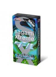 Презервативы Sagami Xtreme Mint с ароматом мяты - 10 шт. - Sagami - купить с доставкой в Рязани