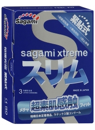 Розовые презервативы Sagami Xtreme FEEL FIT 3D - 3 шт. - Sagami - купить с доставкой в Рязани