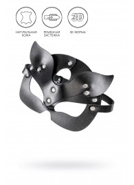 Черная кожаная рельефная маска кошки - Pecado - купить с доставкой в Рязани