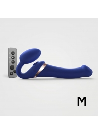 Синий безремневой страпон Multi Orgasm Size M с клиторальной стимуляцией - Strap-on-me - купить с доставкой в Рязани