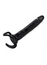 Чёрная насадка-фаллос для двойного проникновения INFLATABLE DILDO SLIM DONG  - 13,5 см. - Toyz4lovers - в Рязани купить с доставкой
