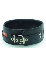 Черно-красный ошейник на пряжке - БДСМ Арсенал - купить с доставкой в Рязани