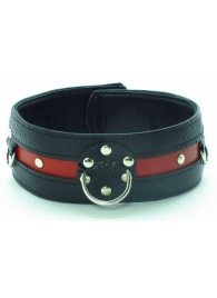 Черно-красный ошейник на пряжке - БДСМ Арсенал - купить с доставкой в Рязани