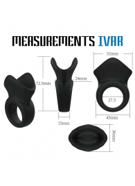 Черная эрекционная утяжка для пениса и мошонки Rooster Ivar - Velv or - в Рязани купить с доставкой