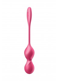 Малиновые вагинальные шарики с вибрацией Love Birds 2 - 22,2 см. - Satisfyer
