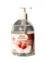 Лубрикант на водной снове Love Protection Strawberry с ароматом клубники - 300 мл. - Lola Games - купить с доставкой в Рязани