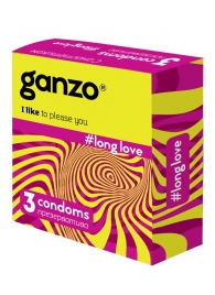 Презервативы с анестетиком для продления удовольствия Ganzo Long Love - 3 шт. - Ganzo - купить с доставкой в Рязани