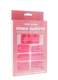 Набор из 7 розовых насадок на пенис ONE-A-DAY PENIS SLEEVES PINK - Seven Creations - в Рязани купить с доставкой