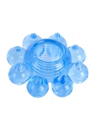 Голубая гелевая насадка-цветок - Toyfa Basic - в Рязани купить с доставкой