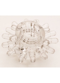 Прозрачное гелевое эрекционное кольцо с шипиками - Toyfa Basic - в Рязани купить с доставкой