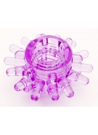 Фиолетовое гелевое эрекционное кольцо с шипиками - Toyfa Basic - в Рязани купить с доставкой