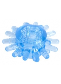 Голубая гелевая насадка с шипиками - Toyfa Basic - в Рязани купить с доставкой