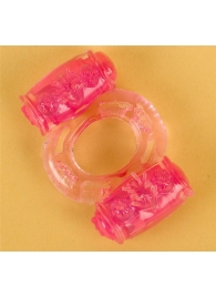 Розовое виброкольцо с двумя батарейками - Toyfa Basic - в Рязани купить с доставкой