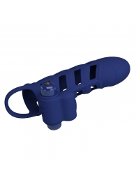 Синяя насадка на пенис Powerful Ring - 18,8 см. - Baile - в Рязани купить с доставкой