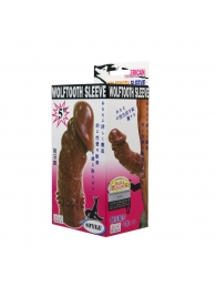 Коричневая насадка на пенис Wolftooth Sleeve - 13 см. - Baile - в Рязани купить с доставкой
