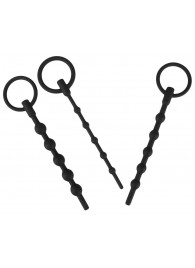 Набор из 3 черных силиконовых уретральных стимуляторов Training Set - Orion - купить с доставкой в Рязани