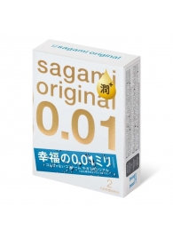 Увлажнённые презервативы Sagami Original 0.01 Extra Lub - 2 шт. - Sagami - купить с доставкой в Рязани