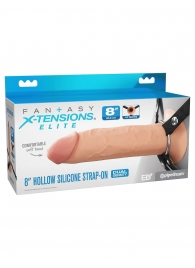 Полый страпон на ремнях 8’’ Hollow Silicone Strap-on - Pipedream - купить с доставкой в Рязани