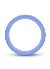 Голубое люминесцентное кольцо Silicone Glo Cock Ring - Blush Novelties - в Рязани купить с доставкой