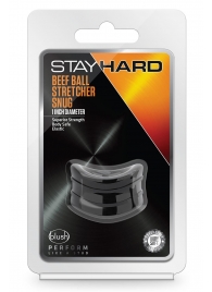 Черное эрекционное кольцо на мошонку Beef Ball Stretcher Snug - Blush Novelties - в Рязани купить с доставкой