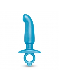 Голубая анальная пробка для массажа простаты Hither Silicone Prostate Plug - 14,3 см. - b-Vibe - в Рязани купить с доставкой