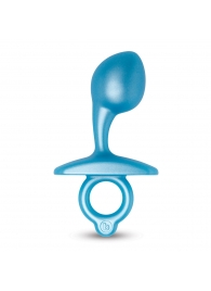 Голубая анальная пробка для массажа простаты Bulb Silicone Prostate Plug - 10,7 см. - b-Vibe - в Рязани купить с доставкой
