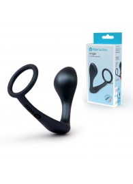 Черное эрекционное кольцо со стимулятором простаты Ringer Cock Ring   Plug - b-Vibe - в Рязани купить с доставкой