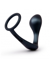 Черное эрекционное кольцо со стимулятором простаты Ringer Cock Ring   Plug - b-Vibe - в Рязани купить с доставкой