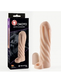 Телесная насадка-удлинитель Okoto со спиралевидным рельефом - 16 см. - Sitabella - в Рязани купить с доставкой