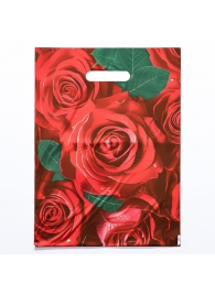 Пакет с цветочным принтом и вырубной ручкой (30х40 см) - Сима-Ленд - купить с доставкой в Рязани