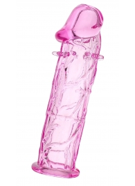 Розовая насадка фаллической формы - 12,5 см. - A-toys - в Рязани купить с доставкой