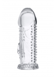 Прозрачная насадка на пенис с шипиками и коготком - 13,5 см. - A-toys - в Рязани купить с доставкой
