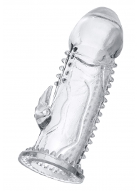 Прозрачная насадка на пенис с шипиками и коготком - 13,5 см. - A-toys - в Рязани купить с доставкой
