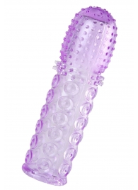Фиолетовая рельефная насадка на пенис - 13,5 см. - A-toys - в Рязани купить с доставкой