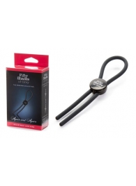 Тёмно-серое эрекционное кольцо с зажимом Again and Again Adjustable Cock Ring - Fifty Shades of Grey - в Рязани купить с доставкой