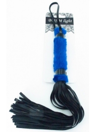 Нежная плеть с синим мехом BDSM Light - 43 см. - БДСМ Арсенал - купить с доставкой в Рязани