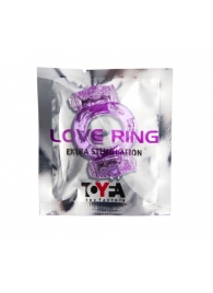 Фиолетовое виброкольцо с двумя вибропульками - Toyfa Basic - в Рязани купить с доставкой