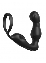 Черный вибростимулятор простаты с эрекционным кольцом Ass-Gasm Pro P-Spot Milker - Pipedream - в Рязани купить с доставкой