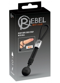 Черное эрекционное лассо с шариком-утяжелителем Heavy Rope - Orion - в Рязани купить с доставкой