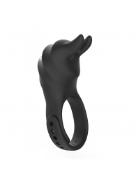 Черное эрекционное кольцо Usagi с ушками и пультом ДУ - BeYourLover - в Рязани купить с доставкой
