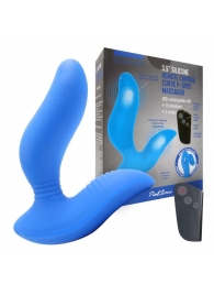 Синий вибромассажер простаты 3,5’’ Remote Control Curve P-spot Massager - 12 см. - Erokay - в Рязани купить с доставкой