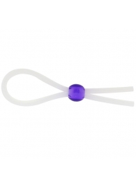 Прозрачное лассо с фиолетовой бусиной SILICONE COCK RING WITH BEAD LAVENDER - NMC - в Рязани купить с доставкой