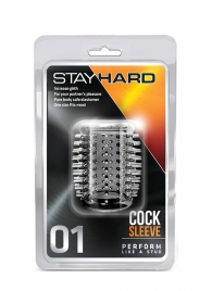 Прозрачная насадка с шипами STAY HARD COCK SLEEVE 01 CLEAR - Blush Novelties - в Рязани купить с доставкой