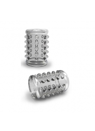 Прозрачная насадка на пенис с шишечками STAY HARD COCK SLEEVE 02 CLEAR - Blush Novelties - в Рязани купить с доставкой
