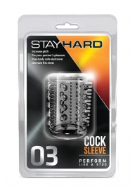 Прозрачная насадка с шипами и шишечками STAY HARD COCK SLEEVE 03 CLEAR - Blush Novelties - в Рязани купить с доставкой