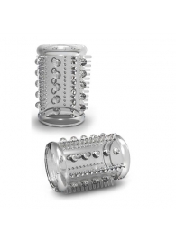 Прозрачная насадка с шипами и шишечками STAY HARD COCK SLEEVE 03 CLEAR - Blush Novelties - в Рязани купить с доставкой