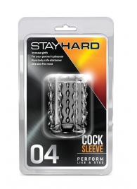 Прозрачная насадка с бороздками STAY HARD COCK SLEEVE 04 CLEAR - Blush Novelties - в Рязани купить с доставкой