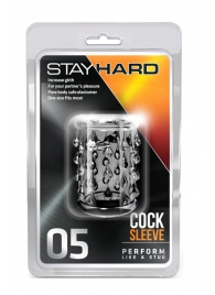 Прозрачная насадка с капельками STAY HARD COCK SLEEVE 05 CLEAR - Blush Novelties - в Рязани купить с доставкой