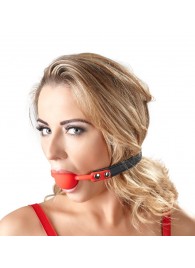 Силиконовый кляп-шар на чёрных ремешках Red Gag silicone - Orion - купить с доставкой в Рязани